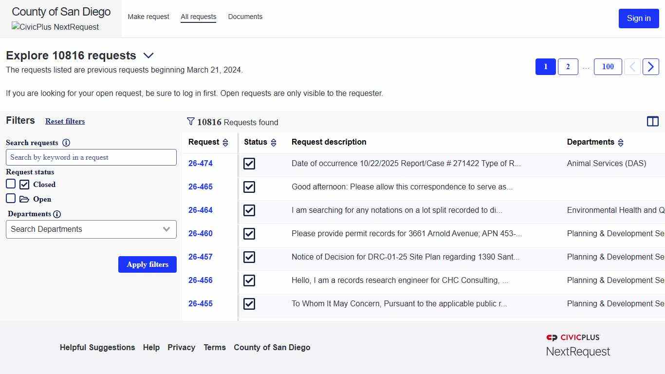 Requests - NextRequest - Modern FOIA & Public Records Request Software